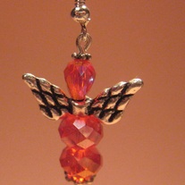 Red Crystal Angel Earrings
