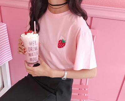 Strawberry Embroidery T-shirt