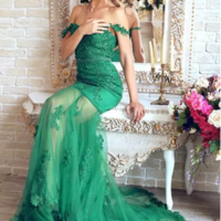 Green Mermaid Prom dress,sexy prom dress,Evening Dress,Charming prom dress, long prom dress,prom dresses, elegant prom dress, prom dress Z131 - Thumbnail 2