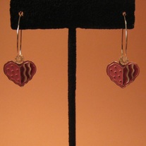 Crystal and Heart Flag Charm Earrings