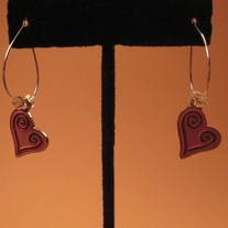 Crystal & Heart Swirl Charm Earrings