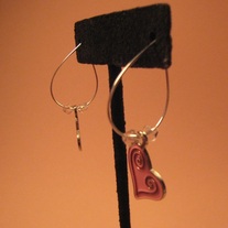 Crystal & Heart Swirl Charm Earrings