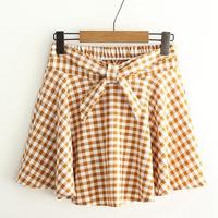 *Free Ship* Retro Bowknot Plaid Skirt - Thumbnail 2