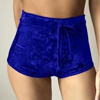 Velvet Drawstring Hot Shorts - Thumbnail 1