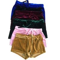 Velvet Drawstring Hot Shorts - Thumbnail 4