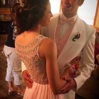 Elegant Long Chiffon Pink Prom Dresses Evening Dresses for Women - Thumbnail 2