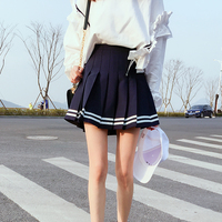 HARAJUKU KOREAN STYLE STRIPES PLEATED SKIRT - Thumbnail 3