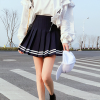 HARAJUKU KOREAN STYLE STRIPES PLEATED SKIRT - Thumbnail 4
