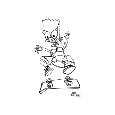 Abstract bart men's t-shirt l white