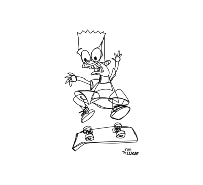 Abstract Bart Men's T-Shirt l White