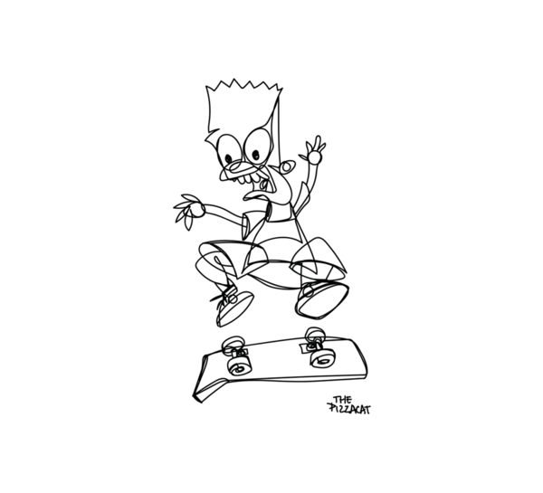 Abstract Bart Men's T-Shirt l White