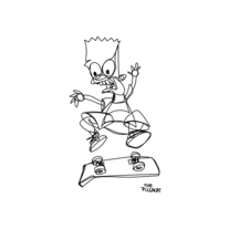 Abstract Bart Men's T-Shirt l White