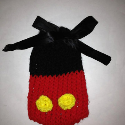 Mickey mouse inspired knitted bag