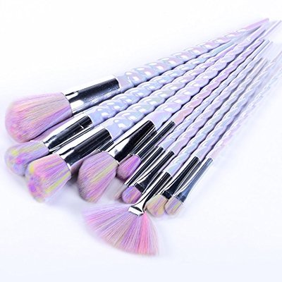 Rainbow unicorn make up brush set