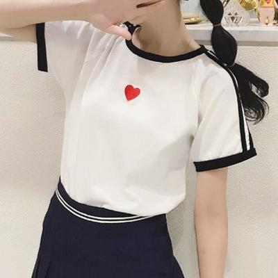 Red Heart Embroidered T-shirt