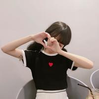 Red Heart Embroidered T-shirt - Thumbnail 2