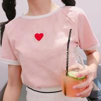 Red Heart Embroidered T-shirt - Thumbnail 3