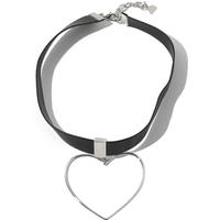 Chic Heart Pendant Leather Choker - Thumbnail 3