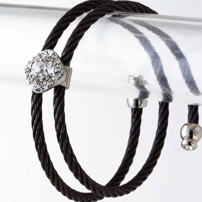 Square crystal coil bracelet