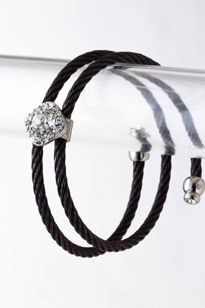 Square Crystal Coil Bracelet