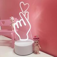 Fingers Heart LED Night Light Home Decor - Thumbnail 1