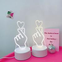 Fingers Heart LED Night Light Home Decor - Thumbnail 2