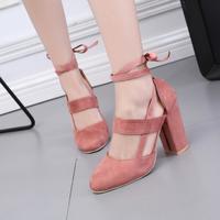 Ankle Strap Shallow Mouth Heeled Shoes - Thumbnail 2