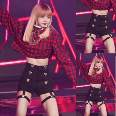 Punk tiger garter black high waist shorts dance fashion sexy 