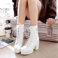 Black/white cosplay harajuku JK heels Martin boots - Thumbnail 2