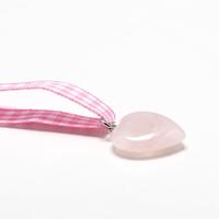 Pink Crystal Heart Plaid Choker - Thumbnail 3