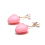 PINKY HEART & PEARL EARRINGS-2