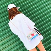 Heart Holographic Transparent Shoulder Bag - Thumbnail 2