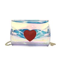 Heart Holographic Transparent Shoulder Bag - Thumbnail 3