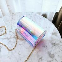 Heart Holographic Transparent Shoulder Bag - Thumbnail 4