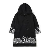 Harajuku wind wave hooded sweater - Thumbnail 3