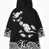 Harajuku wind wave hooded sweater - Thumbnail 4