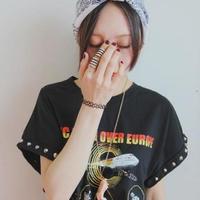 Punk Black Tattoo Elastic Choker + Bracelet + Ring Set - Thumbnail 2