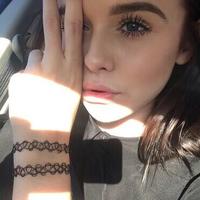 Punk Black Tattoo Elastic Choker + Bracelet + Ring Set - Thumbnail 3