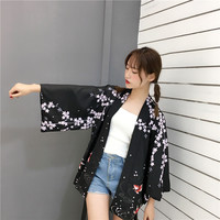HARAJUKU SAKURA FISH PRINTED KIMONO - Thumbnail 1