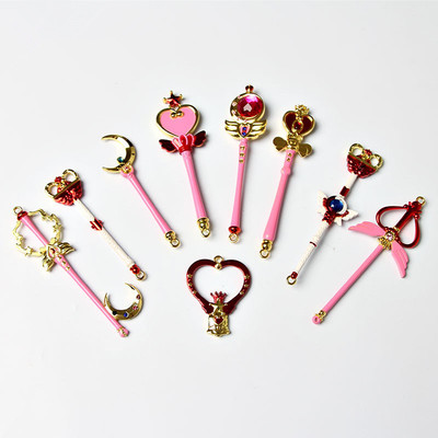 Harajuku card captor sakura sailor moon necklace one set (nine pendants + a necklace)