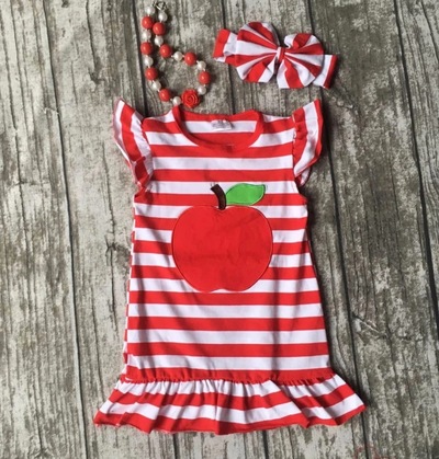 Striped Apple Dress Set