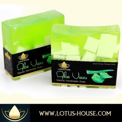  lotus house aloe vera natural handmade soap (300g) / 3 bars - Thumbnail 5
