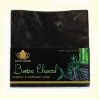  Lotus House Bamboo Charcoal & Goat Milk Natural Handmade Soap (300g) / 3 Bars - Thumbnail 1