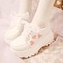 Harajuku Hologram Heart Lace up Platform Shoes-2