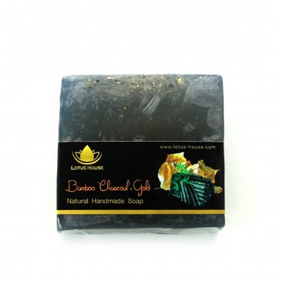 Lotus house bamboo charcoal gold natural handmade soap - gold leaf (24k)