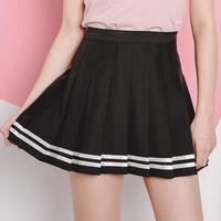 Sailor College Style Uniform Pleated Skirt - Thumbnail 1