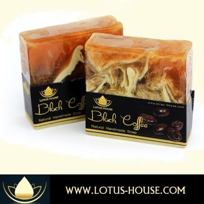  lotus house black coffee natural handmade soap (300g) / 3 bars - Thumbnail 3