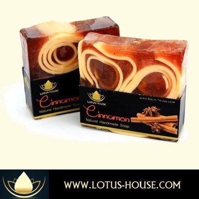 Lotus house cinnamon natural handmade soap (300g) / 3 bars - Thumbnail 4