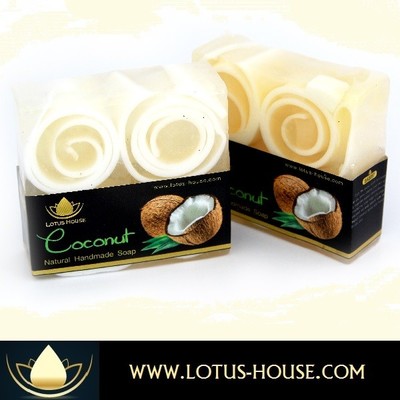  lotus house coconut natural handmade soap (300g) / 3 bars - Thumbnail 5