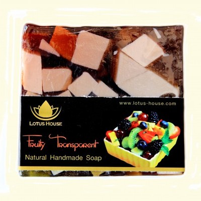  lotus house fruity transparent natural handmade soap (300g) / 3 bars - Thumbnail 4